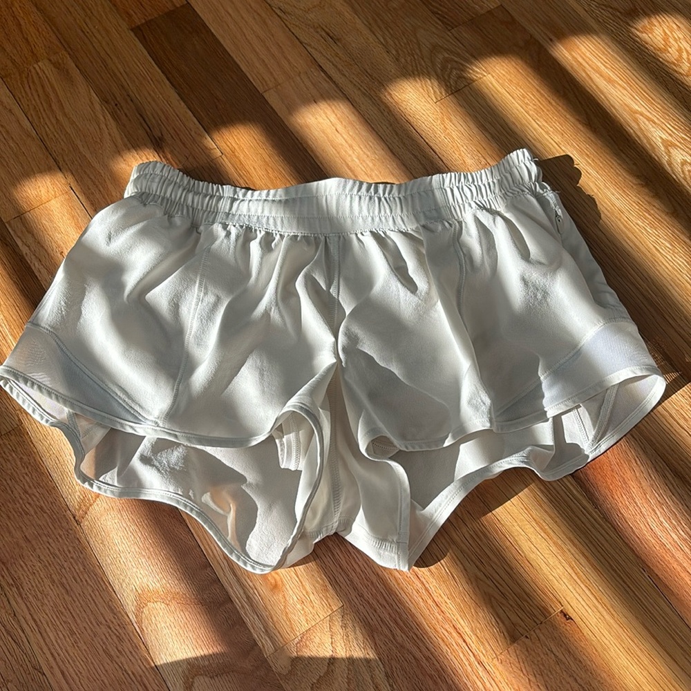 White lululemon hotty hot shorts